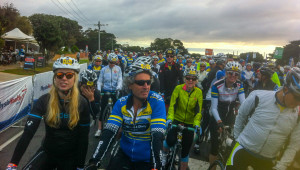 People still waiting to start behind us.